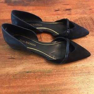Enzo Angiolini Black Suede and Leather Flats- 7